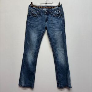 Rock Revival Women Sasha Boot Cut Jeans Size 28x31 Hemmed Inseam Denim D115 -12
